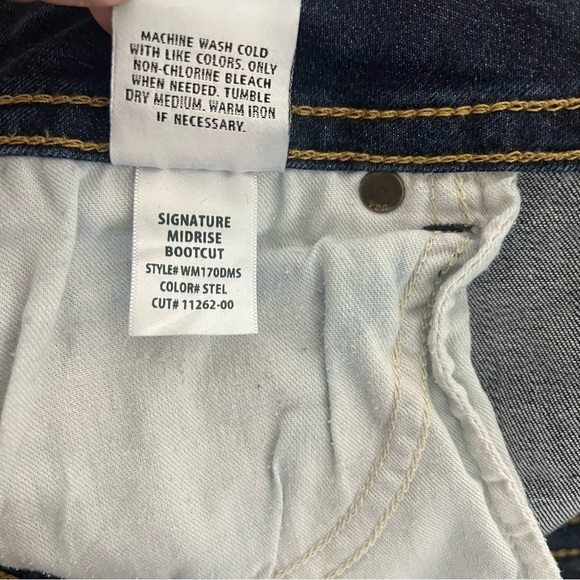 Hudson Women’s Signature Midrise Bootcut Jeans Dark Wash Size 28x34 Flap Pockets - Picture 8 of 12